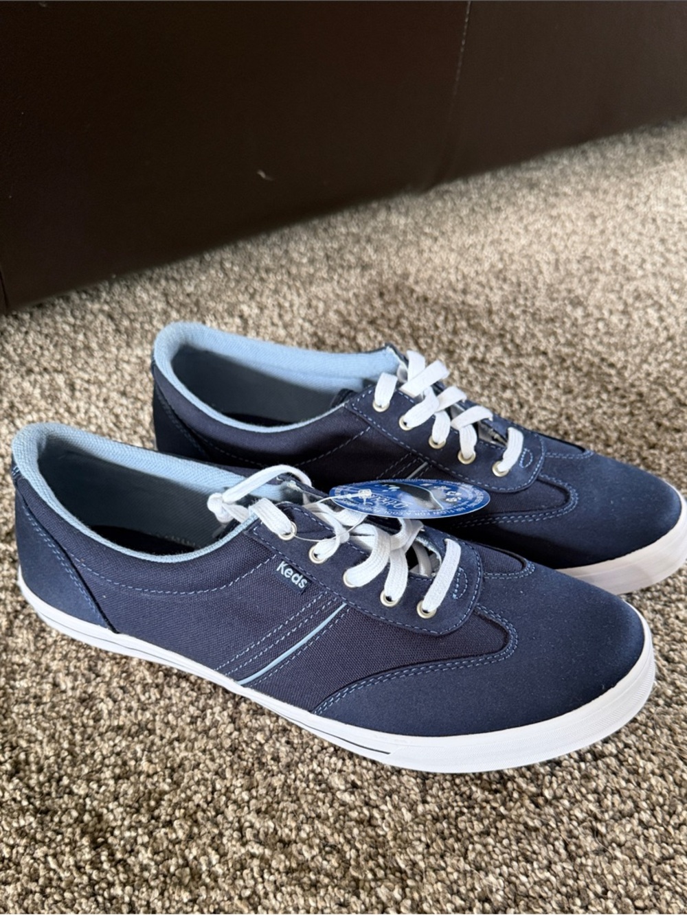NEW Keds Women’s Navy Craze II Navy Blue Canvas Sneakers with White Laces 9.5